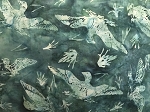 Hoffman Exclusive Bali Batik T2496 174 Seamist Flying Loons